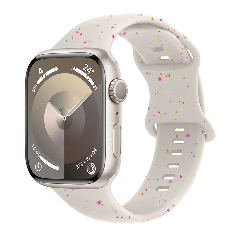Binghong Silicone Apple Watch Band for S10/S11 Ultra3/SE3/2/S9/S8/S7 Sport Unisex - Starlight Color