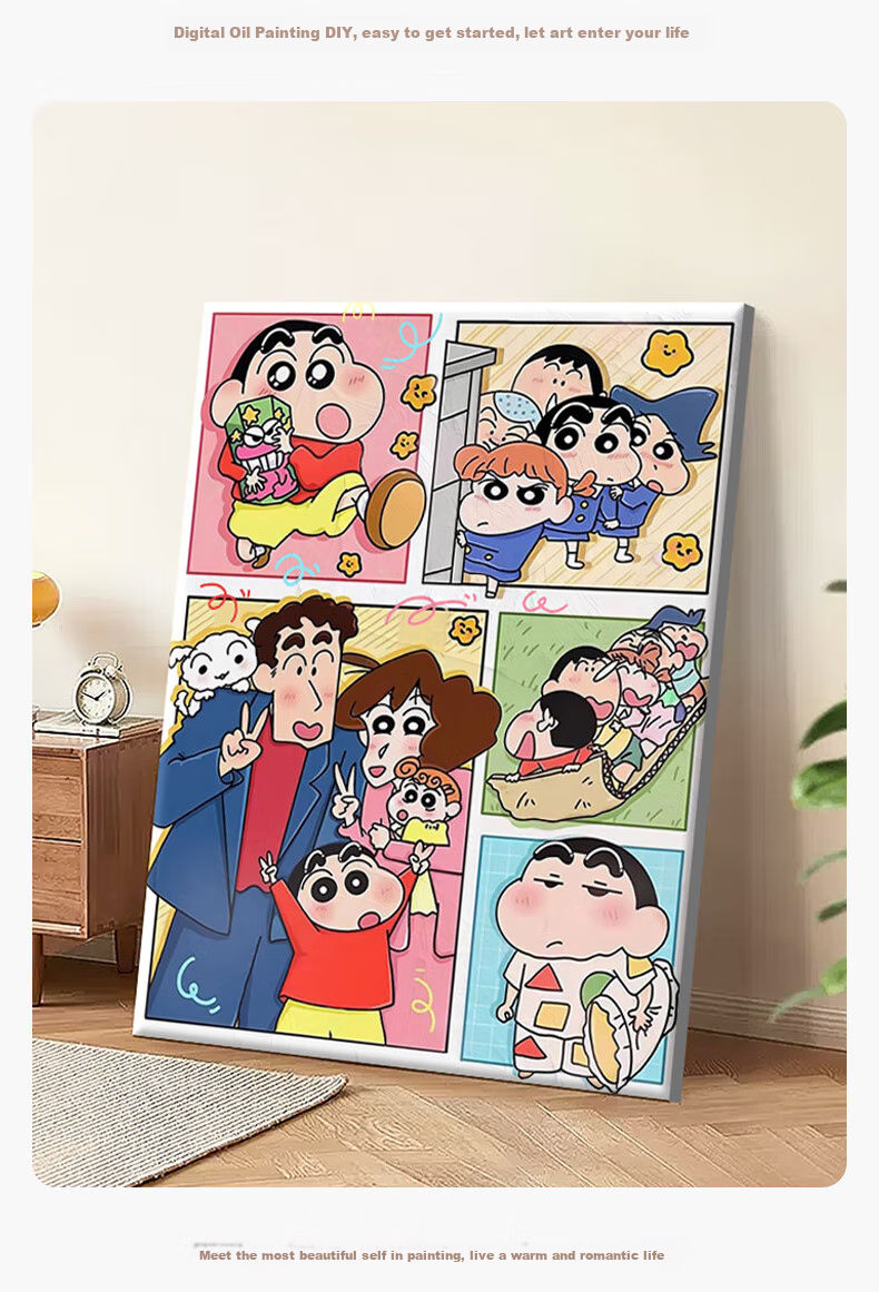 Long Time No See DIY Digital Paint-by-Numbers Children's Painting Gift Handmade Coloring Acrylic Sanrio Cartoon Anime Decorative Painting 11