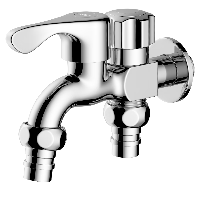 Muvi One-In Three-Way Angle Valve, Dual Control Water Inlet for Washing Machine Faucet, Water Distributor, Four/4 Threaded Dual Interface