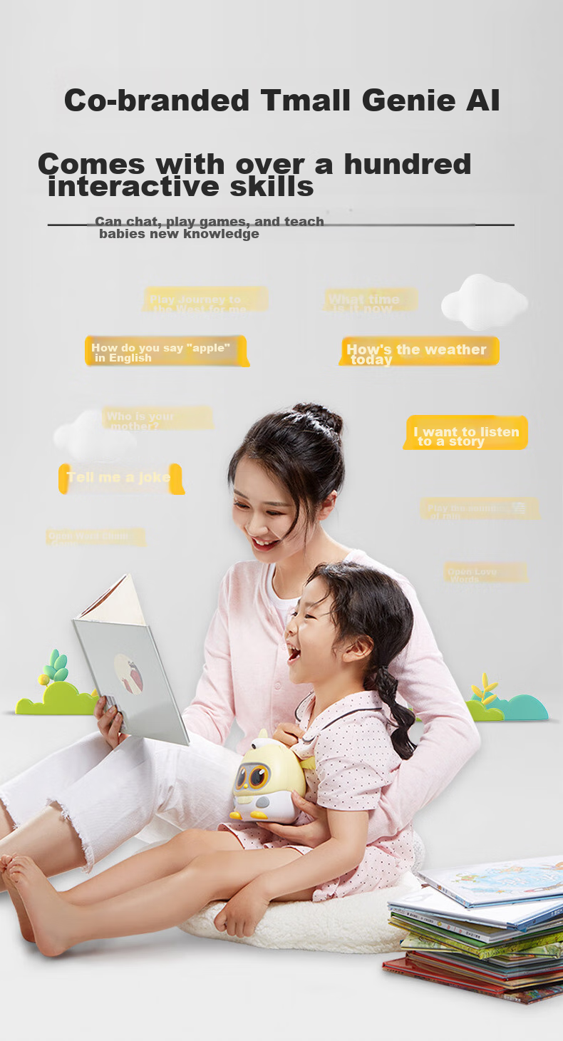 Ling Luka Mini Reading Machine, Early Education Storyteller, AI Companion Robot, Intelligent Interactive Encyclopedia, Question And Answer, Children's Songs, Chinese Classics, Preschool Enlightenment, Ages 0-3 Birthday Gift 13
