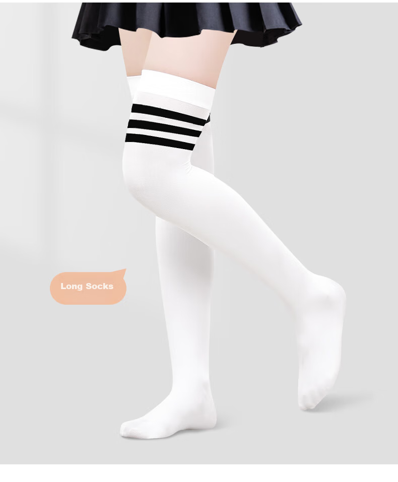 Zhiyouban Children's Socks Spring Autumn Summer Thin High Tube Socks Girls Over-Knee Socks Mid-Calf Socks Baby Ultra-Thin Silk Stockings Long Tube Socks 6