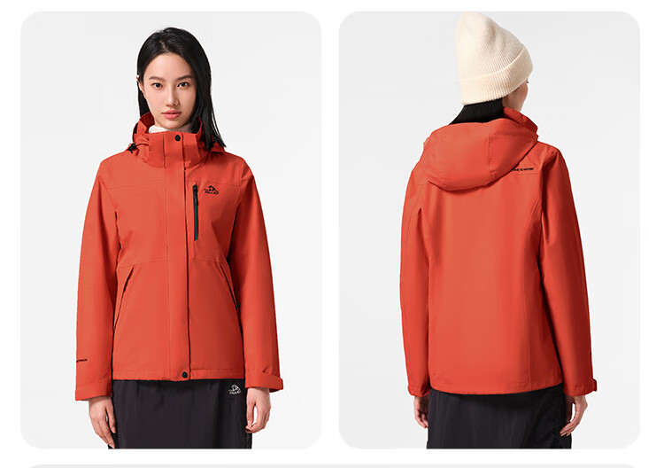 Pelliot Classic 2.0 Three-In Jacket for Women, Autumn And Winter Waterproof Warm Coat 12340106 Red XL 8