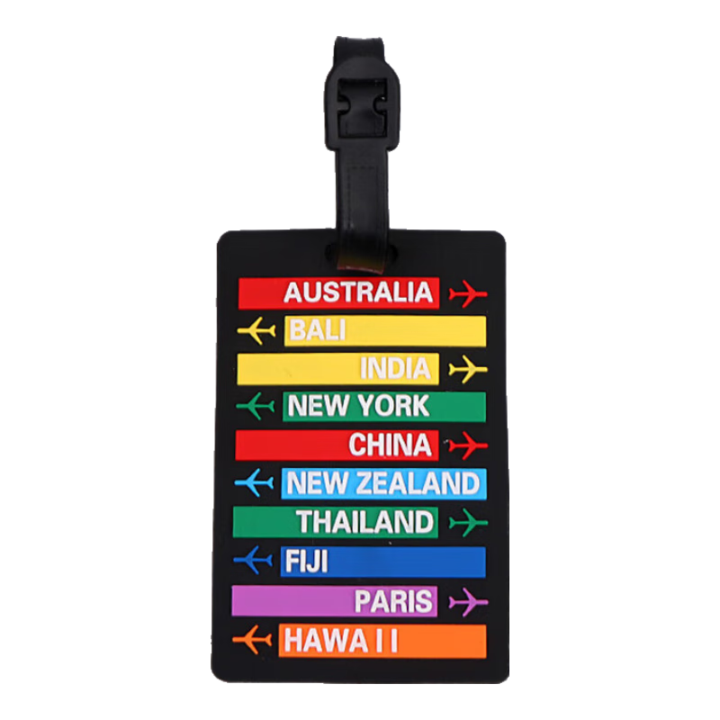 Xinqin Luggage Tag, Travel Portable Carry-On Tag, Cartoon Creative Luggage Check-In Pendant Label, Anti-Loss Hanging Tag, Black