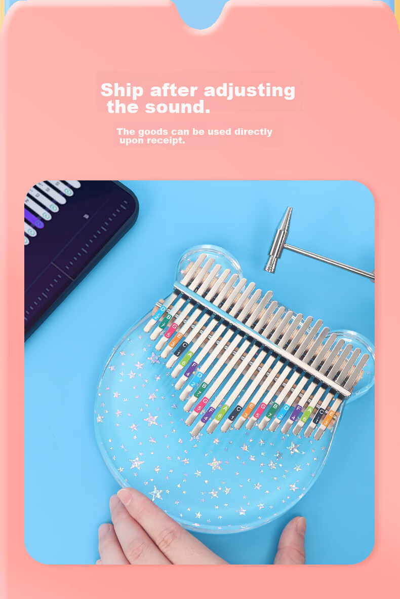 Asasi Kalimba Thumb Piano 21 Keys, Sold by JD, Musical Instrument Gift for Girls Aged 6-12 And Female Students, Christmas And Children's Day Present 3