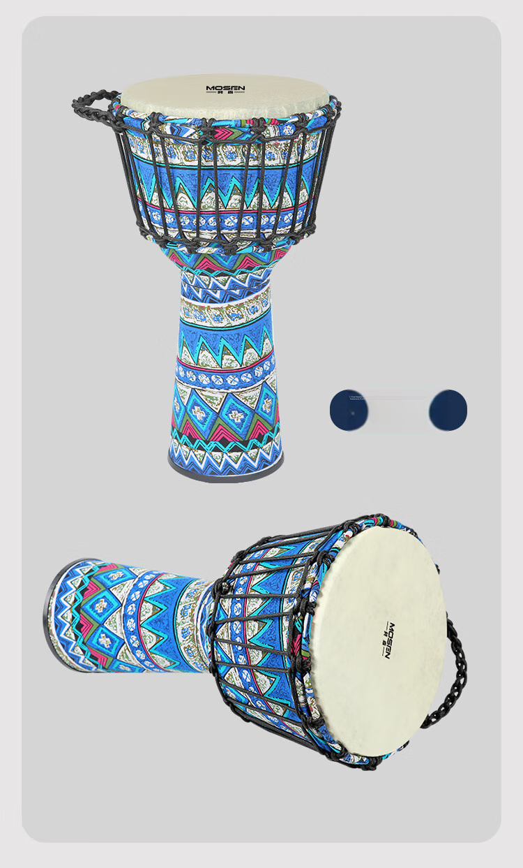 MOSEN 8-Inch Lightweight African Drum, ABS Material Children's Beginner Practice Lijiang Hand Drum, No Tuning Required, Maple Leaf Red 24