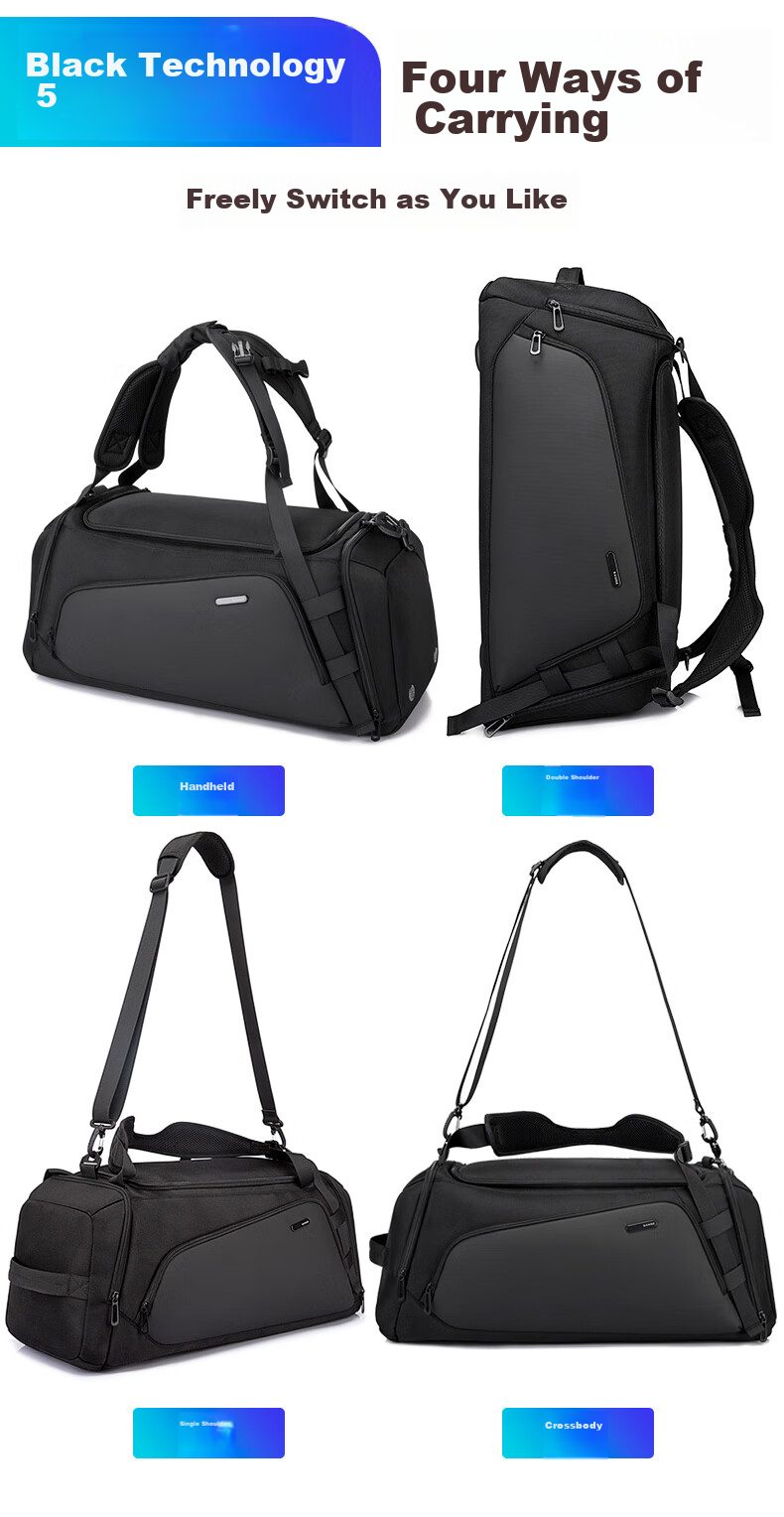 Bange Gym Bag for Men, Dry And Wet Separation, Sports Handbag with Large Capacity, Crossbody Bag with Separate Shoe Compartment, Travel Bag, 1917 Gray 13