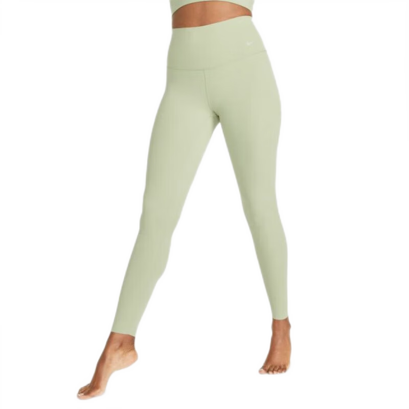 NIKE Women's Fitness Pants, Spring And Autumn Tight Yoga Leggings, Base Layer Pants, Elastic Fitted Pants, DQ6014-386, Green, M