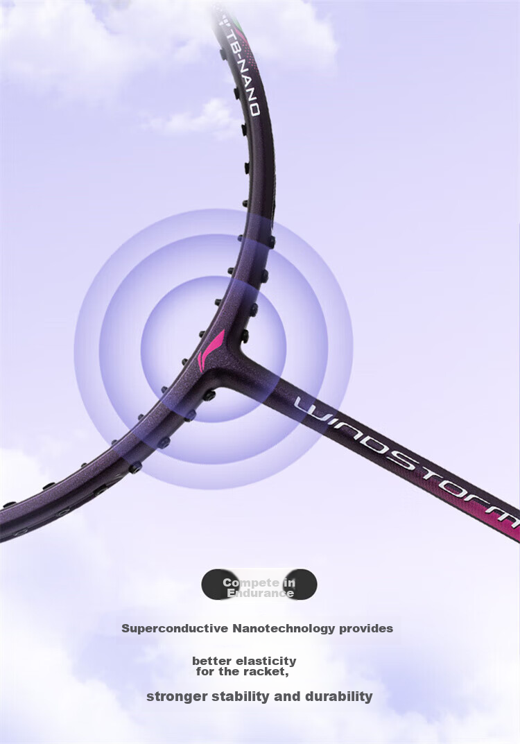 Li-Ning Badminton Racket, Storm 72 Full Carbon High Weight WS72 Ultra-Light 6U Black Single Racket, AYPT437-6 10