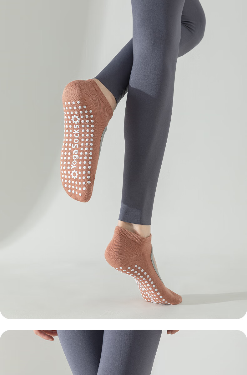 Ziyouxi Yoga Socks for Women, Professional Sports Non-Slip Anti-Pilling Short Tube Socks, Pilates Fitness Dance Seamless Boat Socks for Spring And Summer 23
