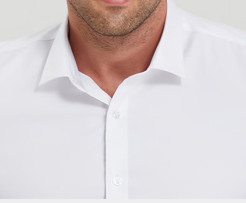Dibinze Large Size Short-Sleeve Shirt for Men, Loose-Fitting Business Casual Wrinkle-Resistant Bamboo Fiber Elastic White Dress Shirt for Chubby Me 11