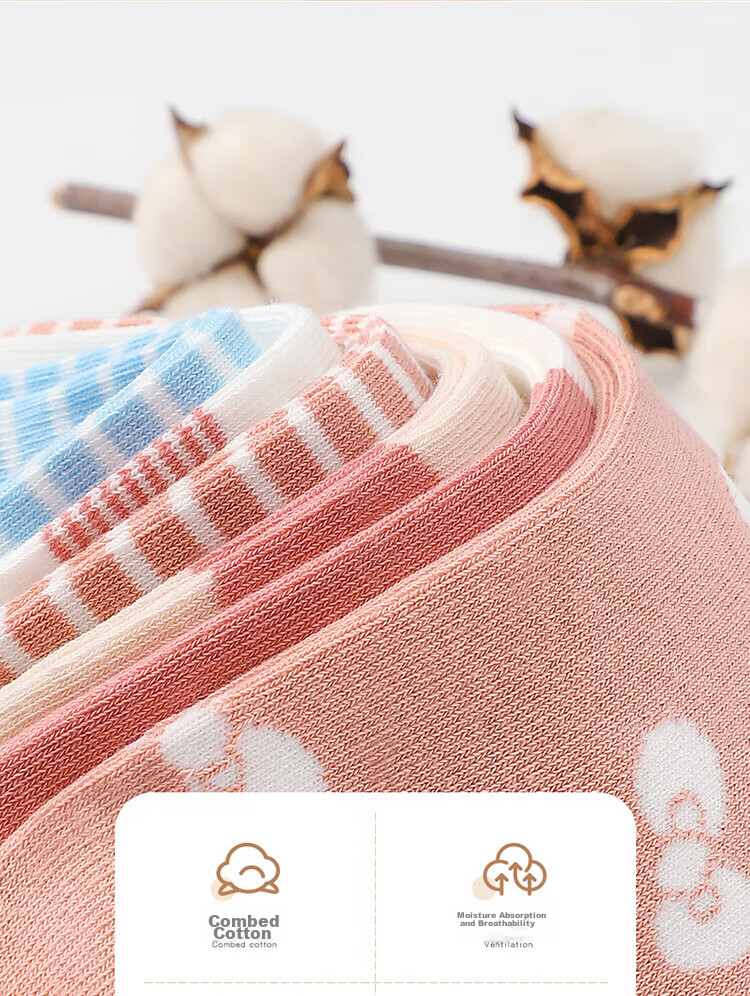 LangSha Children's Socks, Girls' Mid-Calf Socks for Spring, Autumn, And Winter, Cotton Socks, Breathable Baby Socks, Student Mid to Big Kids Socks, 6 Pairs 4