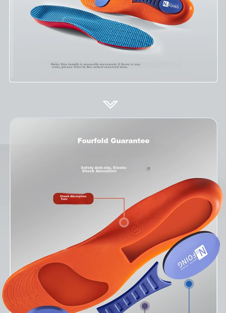 IQGD 2 Pairs Sports Insoles for Men, Soft And Elastic Shock-Absorbing, Military Training Long-Standing Arch Support 6889, 2 Pairs Blue, Size 39-40 3
