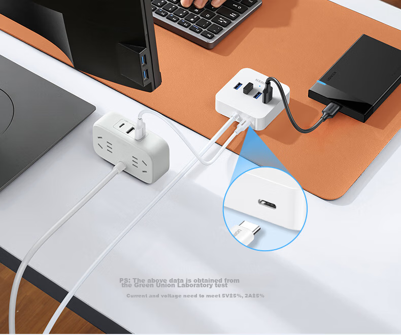 UGREEN USB 3.0 Hub, Multi-Port Splitter, High-Speed 4-Port Expansion Dock, HUB Concentrator, Laptop And Desktop Converter Adapter Extension Cable 6