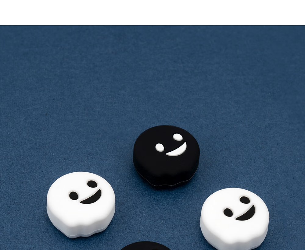 Jixiang Switch 2 Joystick Cap, Anti-Sweat, Non-Slip, Anti-Friction Joy-Con Controller Joystick Cap for NS2 Generation, Black And White Sweet Heart Skeleton Silicone Protective Cover, 4 Pieces 11