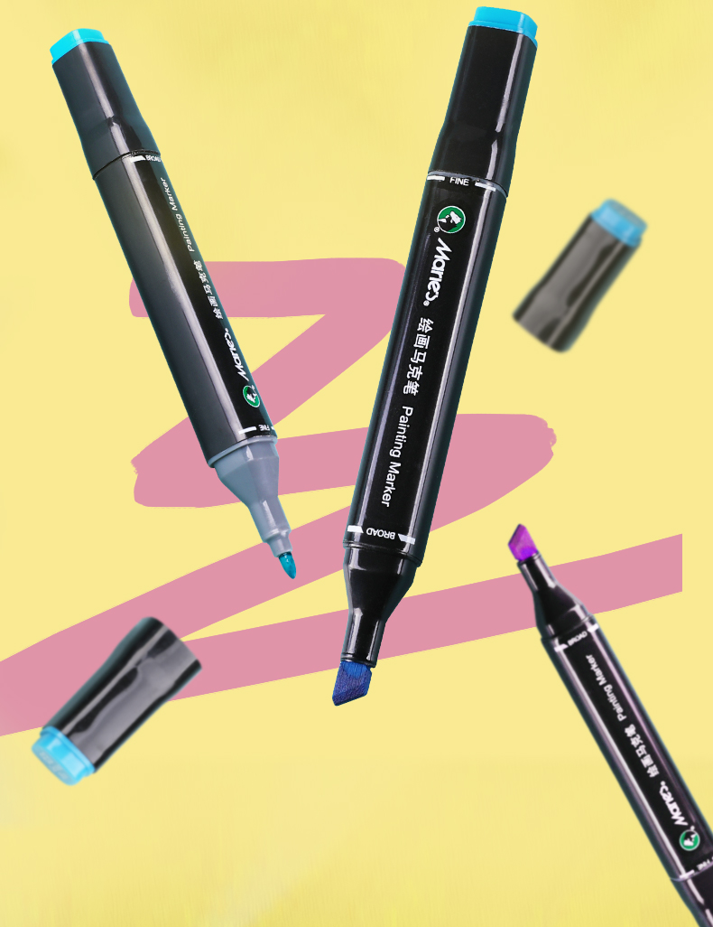 【马利c7689d-1d】马利(maries)60色马克笔套装 动漫系列双头酒精性