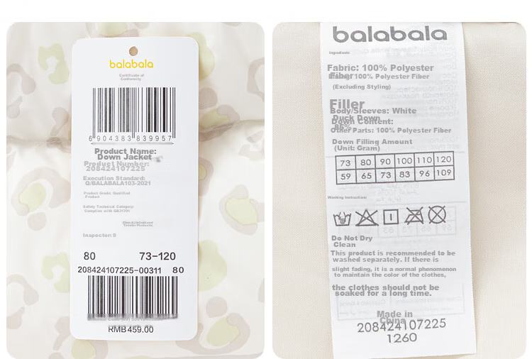 BALABALA Kids Down Jacket Boys Girls Winter 2025 New Thickened Puff Down Coat Baby Warm Clothes 20