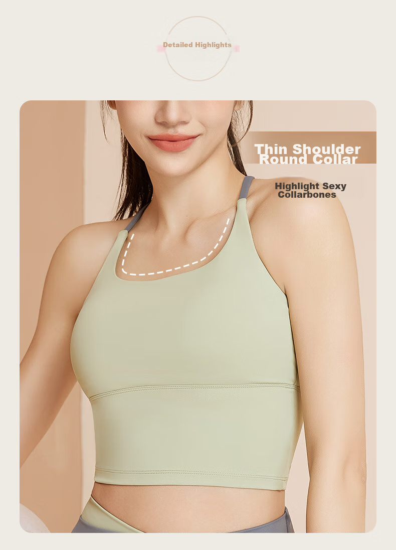 VICTORIATOURIST Women's Yoga Wear, Autumn And Winter Quick-Dry Sports Bra, High-Intensity Training Suit, Running Fitness Vest Two-Piece Set, Green XL 7