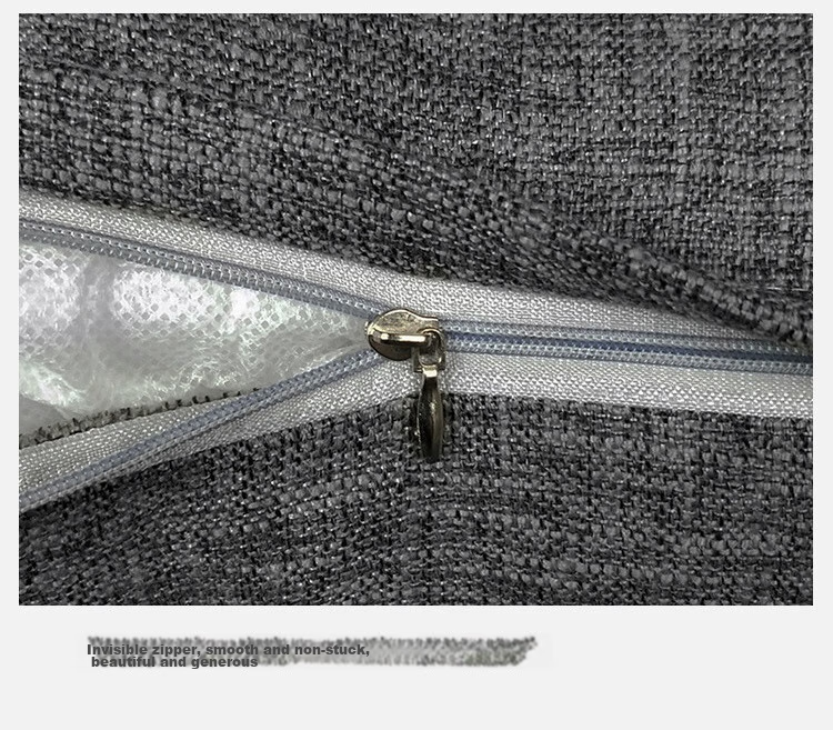Pierre Cardin Throw Pillow Cushion, Solid Color Linen Style Removable Nap Pillow Office Backrest Car Lumbar Support, Smoke Gray, 45*45cm 9