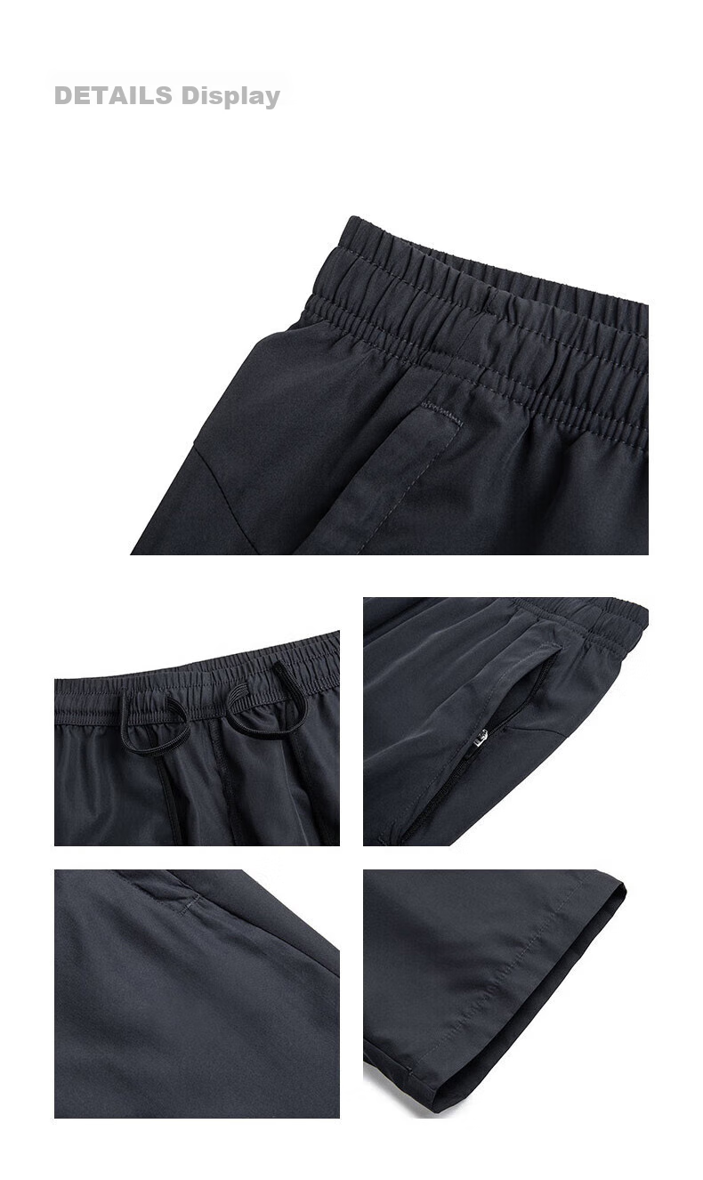 Huili Qifent Pants Summer Men's Shorts Ice Silk Pants Quick-Dry Breathable Trousers Men's Sports Casual Pants Black 4XL 22