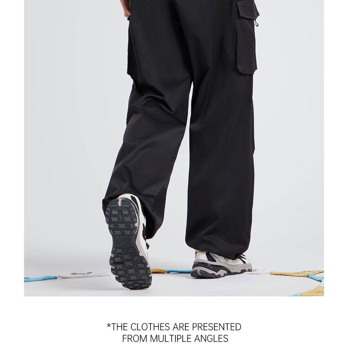CAMEL Men's Cargo Pants, Wide-Leg Style, Wang Junkai's Same Style, Spring And Summer Soft Shell Straight-Leg Casual Trousers M14CAWI644 36