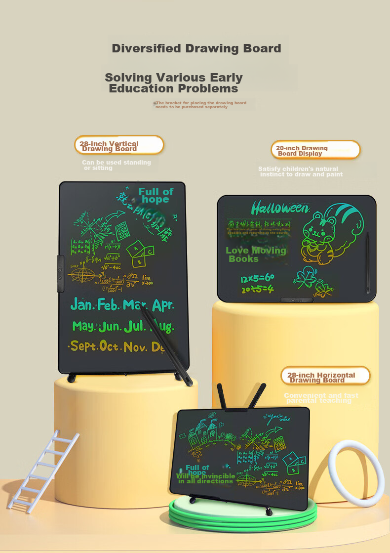Newsmy 20-Inch Colorful Rechargeable High-Brightness LCD Electronic Whiteboard Writing Pad for Children, Drawing Board, Office Writing Pad, Birthday Gift for Boys And Girls on Children's Day, Black 1