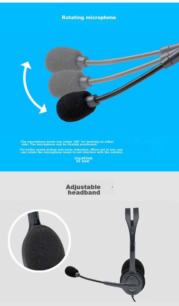 Logitech H110 [Enterprise Grade] Stereo Office Headset with Microphone, 3.5mm Wired Over-Ear Headphones for Computer And Laptop [Order Bonus] 5