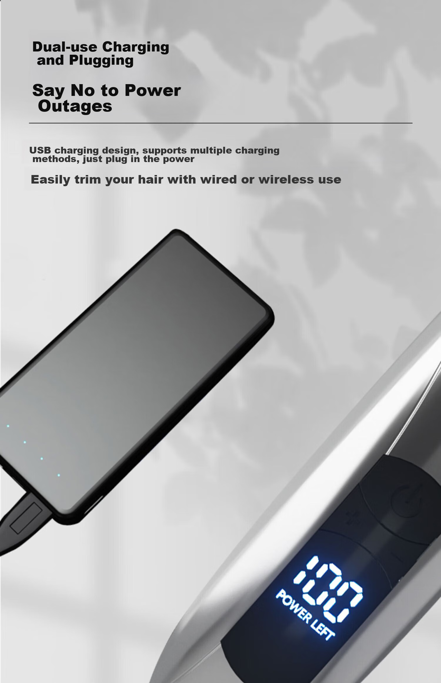 AUX Hair Clipper, Trimmer for Home Use, Electric Shaver, Hair Cutting Tool, Adult And Child Self-Haircutting Device, Hairdressing Equipment 12