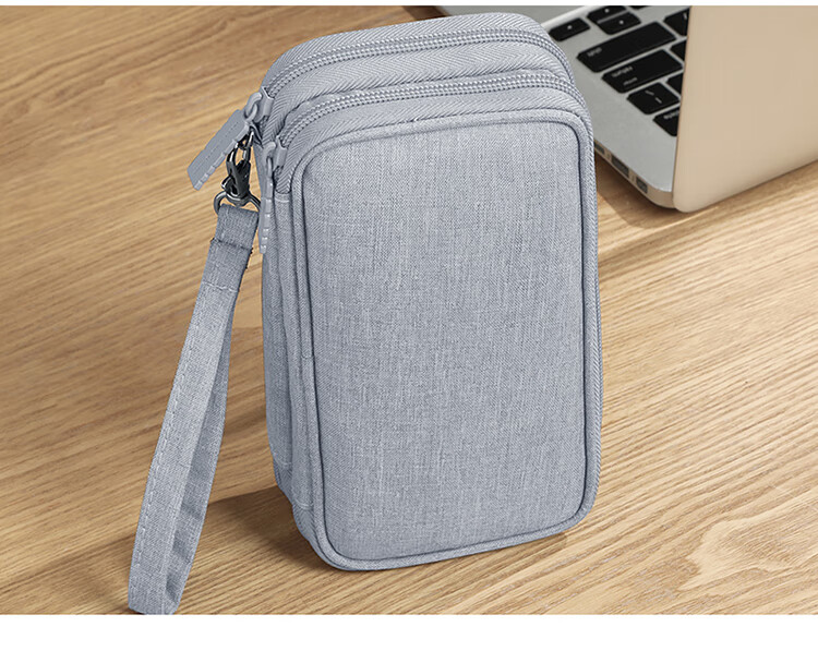 BUBM Power Bank Protective Case, Suitable for Mobile Phone Storage Pouch, Handheld Portable Phone Bag, Double-Layer Black 14