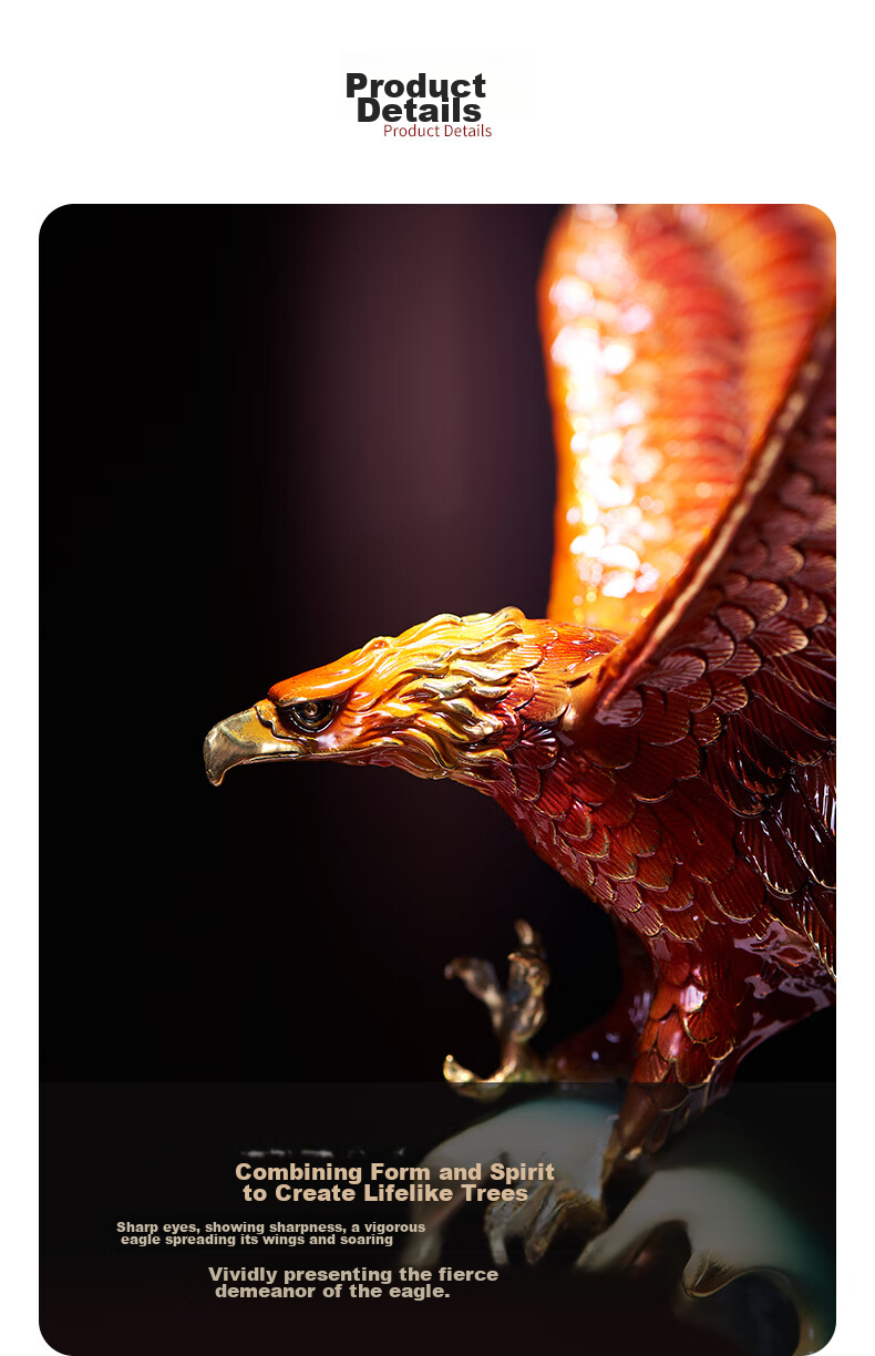 Nuoshiman Dazhanhuangtu Copper Eagle Ornament, Office Wine Cabinet Decoration, Craft Gift, Housewarming, Business Opening Present, Retirement Gift 6