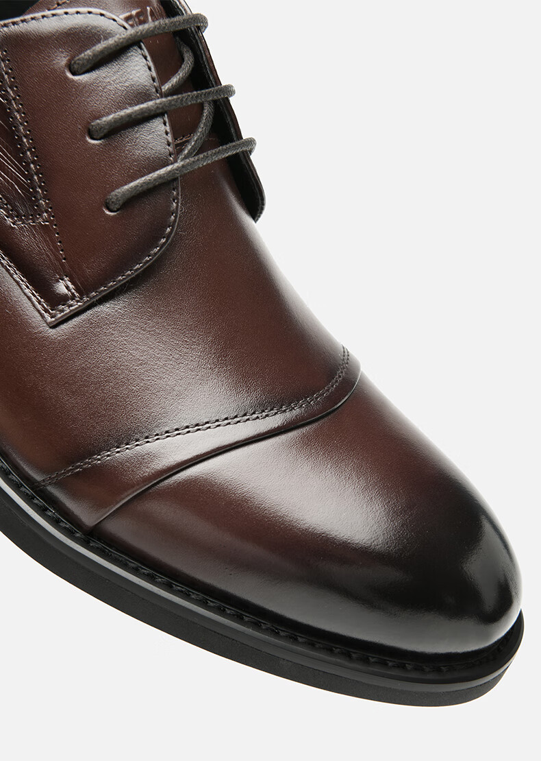 HLA Business Casual Men's Breathable Leather Derby Dress Shoes HAAPXM1EBA068 Black Size 38 19
