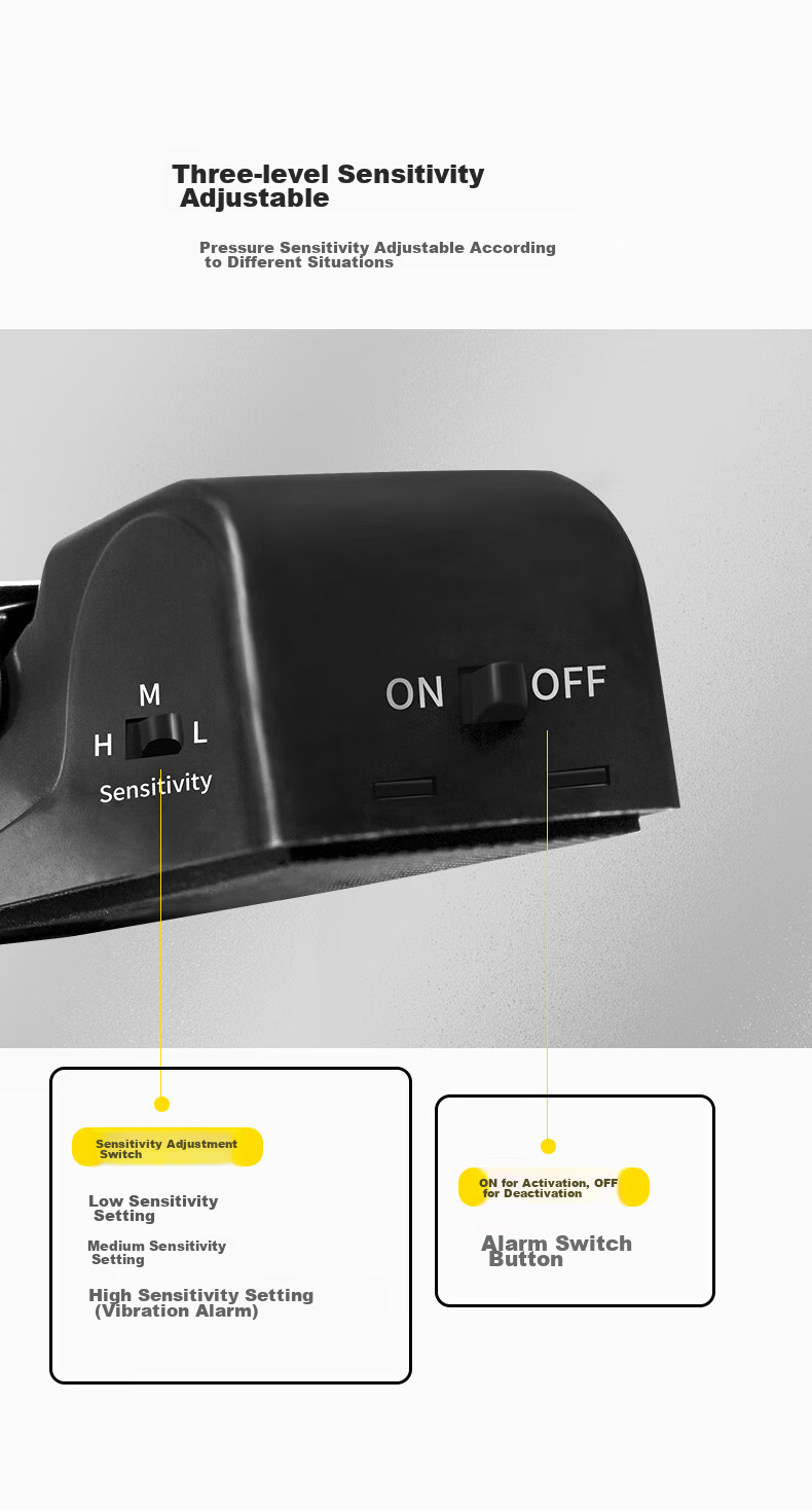 JOYTOUR Door Stopper, Smart Alarm for Hotel Doors, Anti-Collision Door Stopper, Security Device for Hotels, Black 6