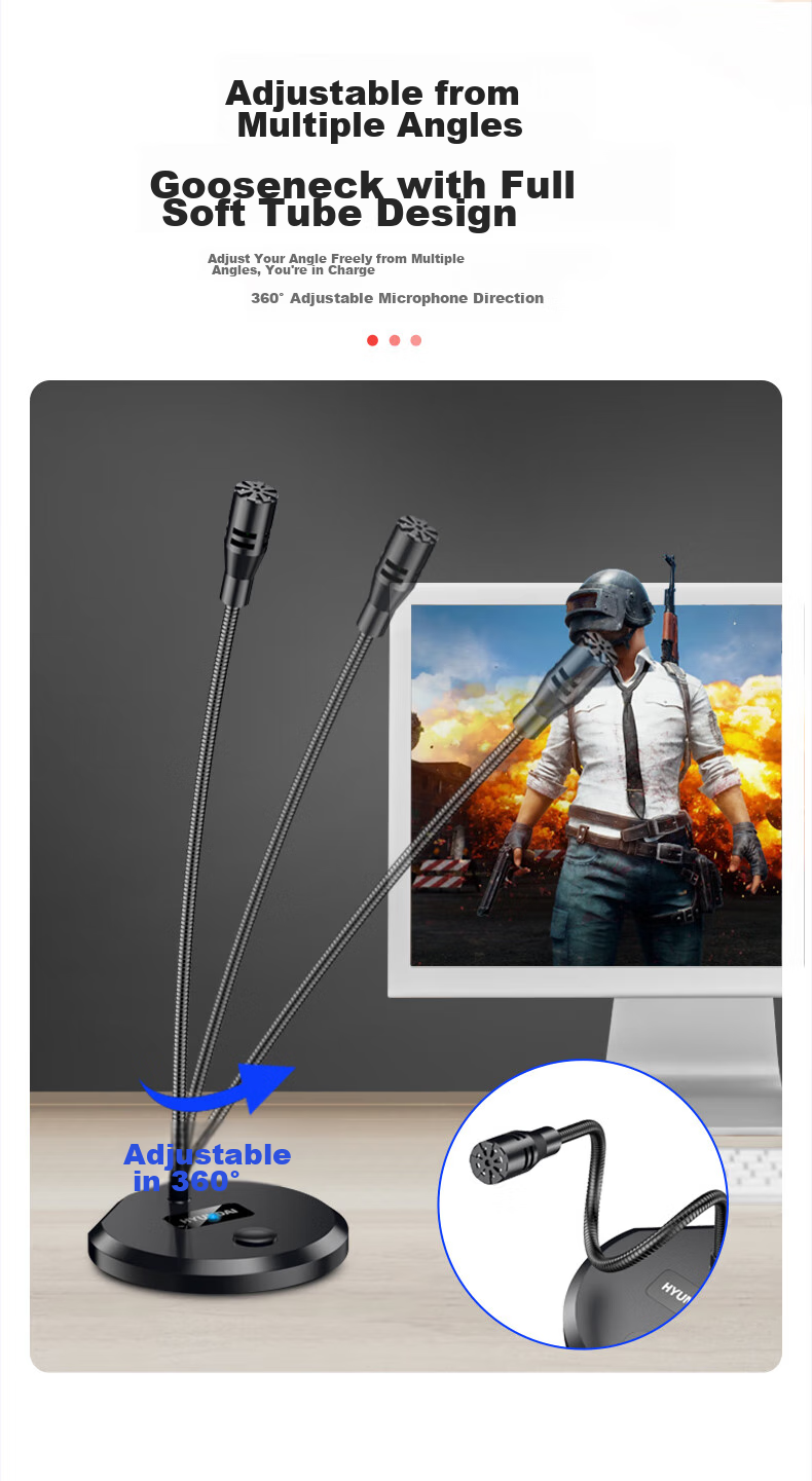 NINTAUS Microphone, Computer Wired Microphone, Desktop Computer, Laptop, Desktop Online Course, Video Conference, E-Sports Gaming, Voice Recording, Live Streaming, External Sound Card Y100B 16