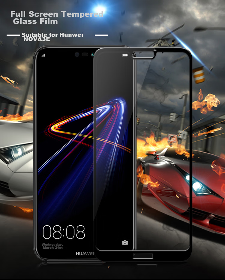 ESCASE Huawei Nova 4/5i/6se Tempered Glass Screen Protector Full Coverage All-Glass No White Edge for Nova 4/5i/6se Universal High Definition Clear 1