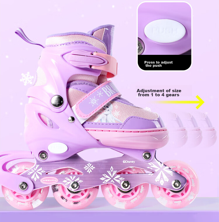 Disney Ice Skates for Children, Adjustable Professional Roller Skates for Boys And Girls Beginners, Birthday Gift 8