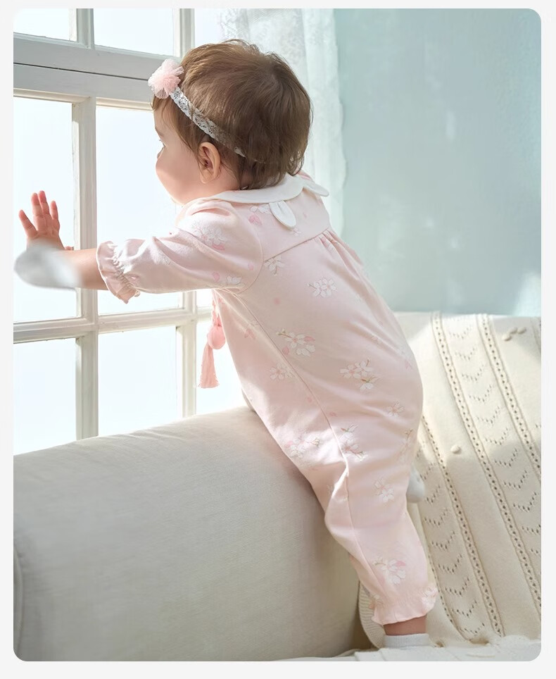 DAVE & BELLA Newborn Cotton Romper Spring And Autumn Wear for Baby Girls, Antibacterial Anti-Mite Onesie, Chinese Style Hanfu 21