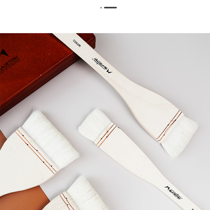MAIRTINI Watercolor Brush Short Handle Flat Brush Squirrel Hair Brush Acrylic Oil Painting Universal Fan Brush Small Brush 30mm Red WF818-03 18