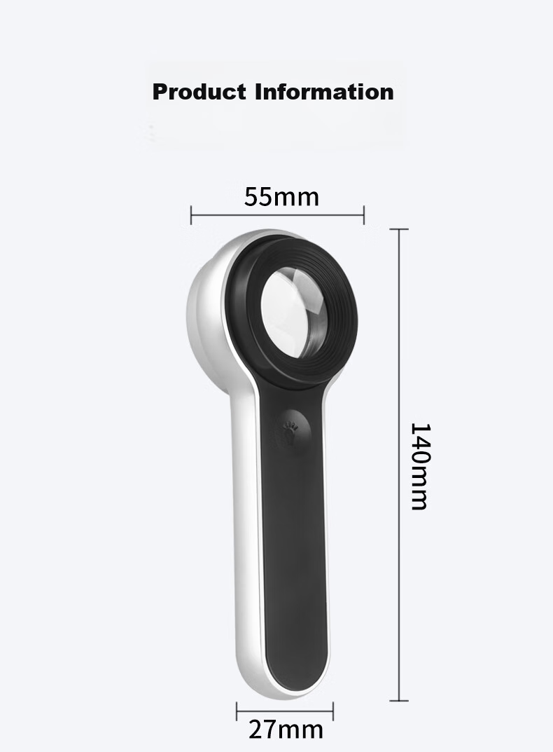 MIXOUT Portable High Magnification Magnifying Glass with LED Light for Smoke, Alcohol, Jewelry, Antiques, UV Light, USB Direct Charging 12
