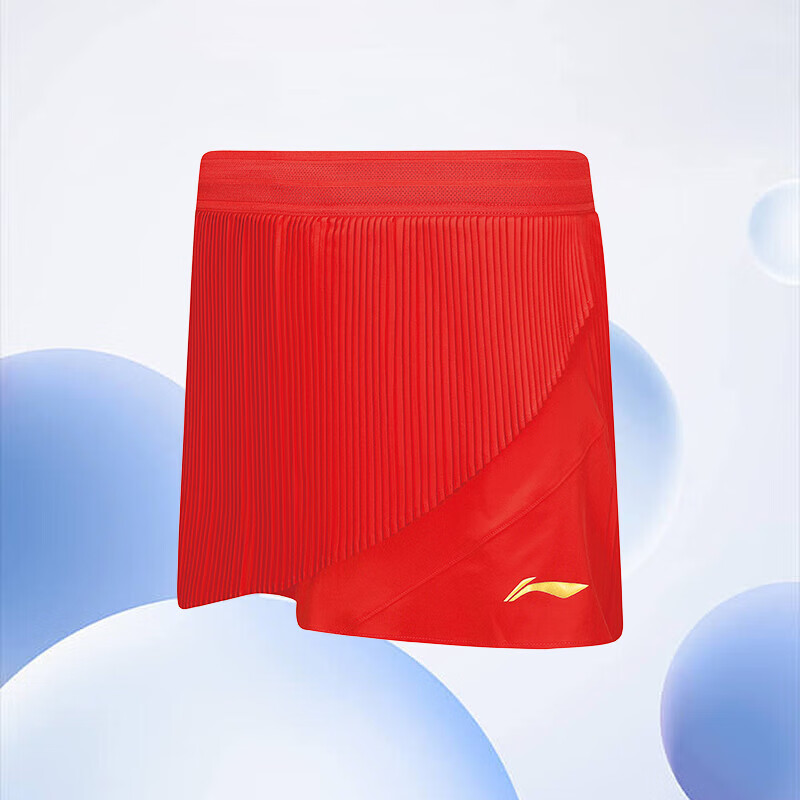 Li-Ning Badminton Dress, Women's Short Skirt, Sports Running Skirt, White ASKU214-2, White, Size M 5