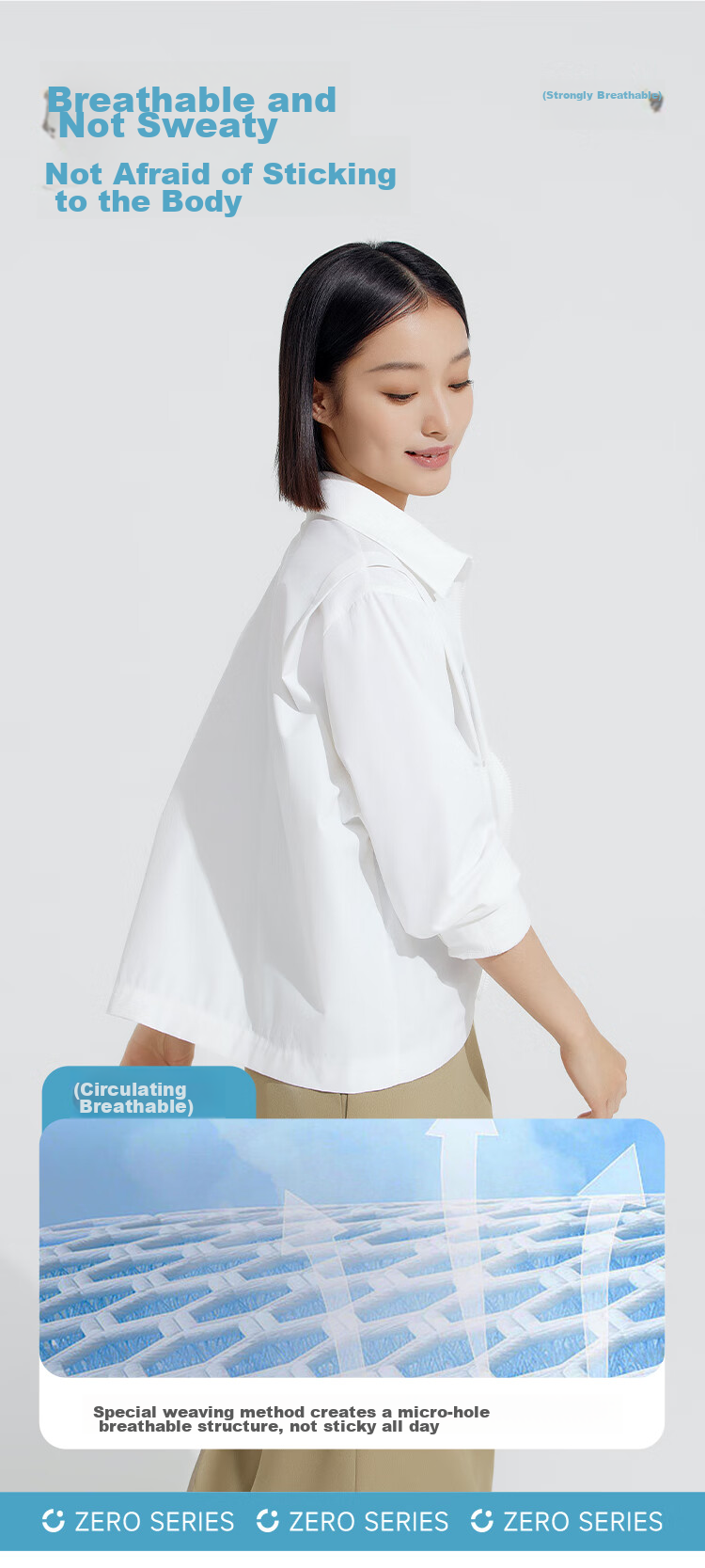 VVC Sun Protection Clothing for Women, Casual Long-Sleeve Shirt, UV-Resistant Sunscreen Jacket, Spring And Summer New Style Outerwear, Cream White 6