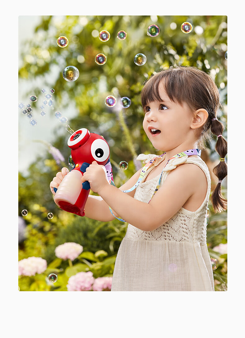 Babycare West Highland Handheld Bubble Wand Bubble Machine Electric Outdoor Toy for Children Ages 3-6 Baby Gift - Moon Porcelain White 14