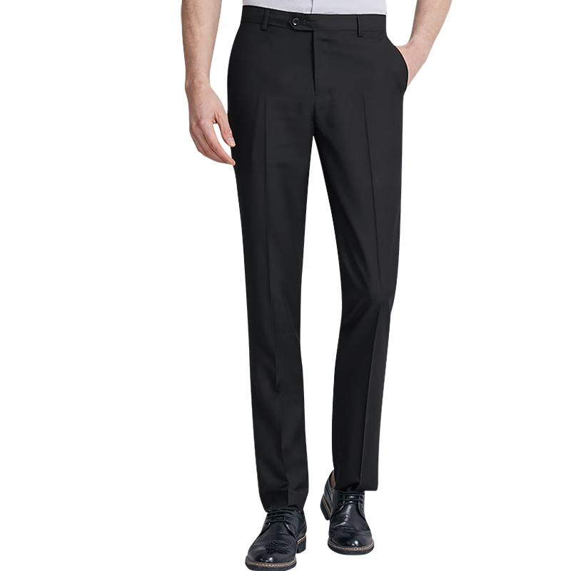 Hodo [Wrinkle-Free] Business Straight-Leg Men's Trousers, Formal Wrinkle-Free Dress Pants for Men, All-Season Black, Size 29