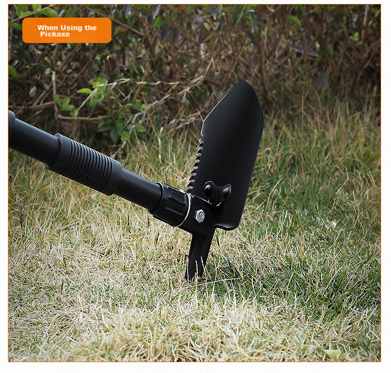 SupFire BG01 Multifunctional Military Shovel, Life-Saving Iron Spade, Foldable Car-Mounted Military Shovel, Outdoor Camping Emergency Spade, Hoe, And Pickaxe 12