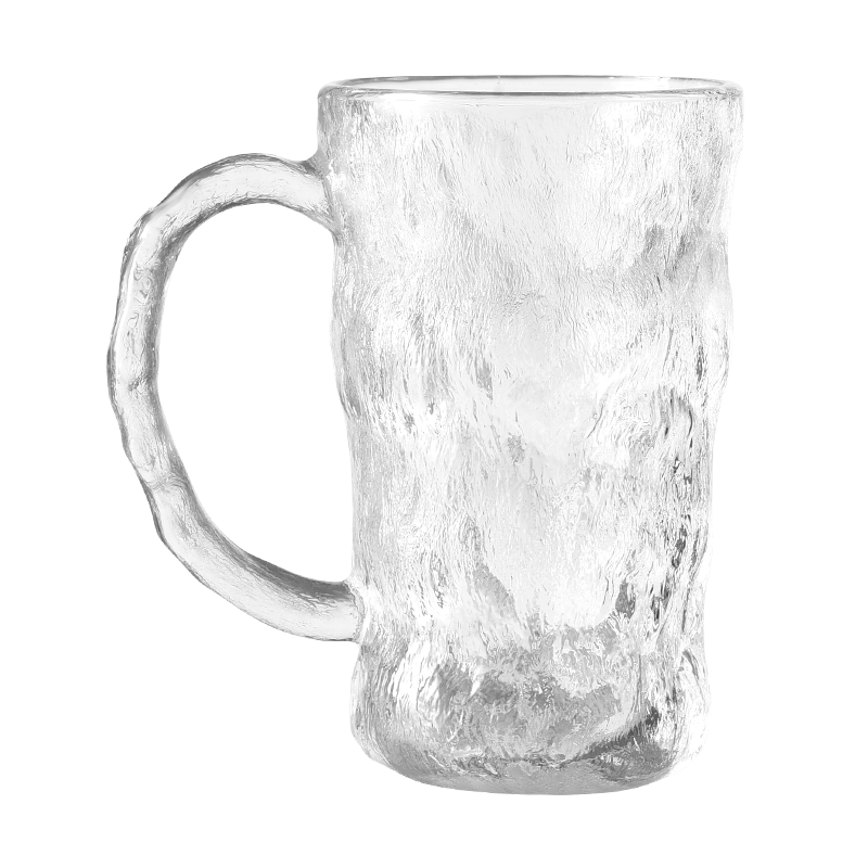 MAXCOOK Glass Cups, Water Glasses, Glacier Cups with Handles, Household Beer And Juice Cups, Transparent Cold Drink Cups, 340ml*2 Pieces