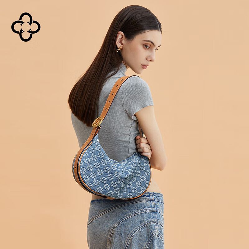 CASSILE Women's Denim-Style Handbag, Large Capacity Light Luxury Shoulder Bag, Practical Gift for Wife on May 20th