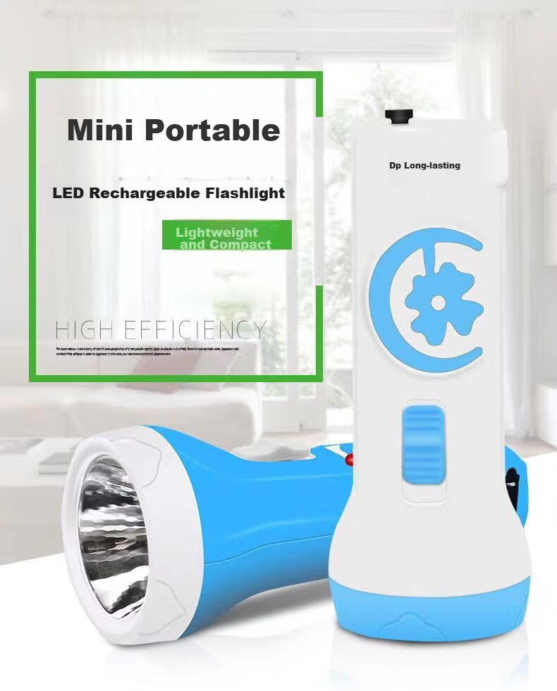 DP LED Rechargeable Mini Portable Flashlight for Home And Outdoor Use, Long Battery Life, Random Color And Style 1