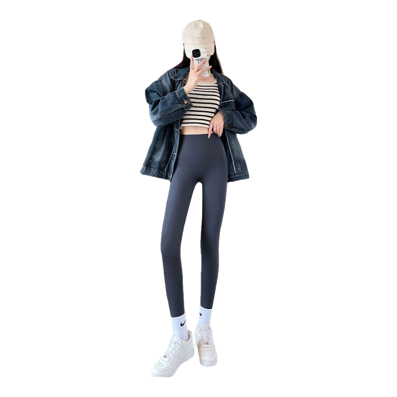 Langsha Women's 9/10 Length Sharkskin Leggings High Waist Stretch Slimming Yoga Pants for Spring and Summer