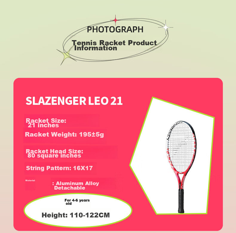 Slazenger Children's Youth Practice Carbon-Aluminum Composite Tennis Racket Leo, 23 Inches, Purple 3