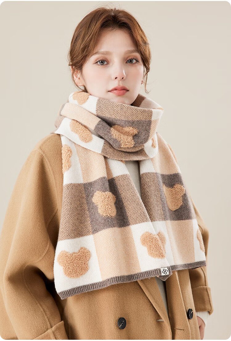 JIUMU Pure Wool Scarf for Women, Autumn And Winter Neck Warmer, Ladies' Warm Shawl, Gift for Women on Mid-Autumn Festival Or Birthday, Gift Box Packaging 12