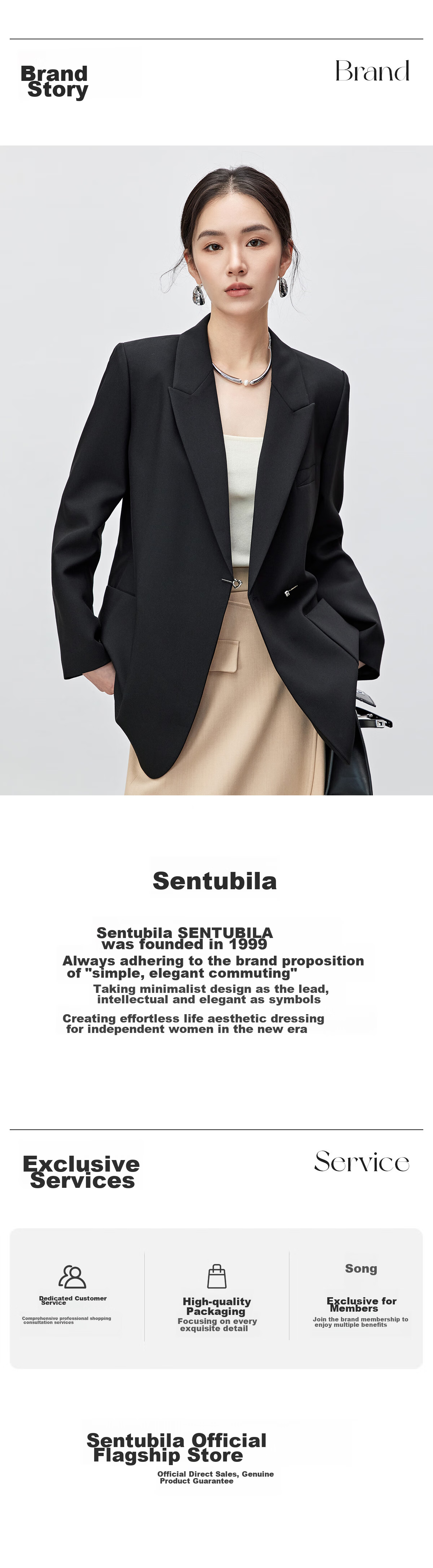 Sentubila Formal Professional Suit Set for Women, Spring And Autumn Elegant Blazer Jacket with Cropped Pants Two-Piece Set, Black, Size S 36