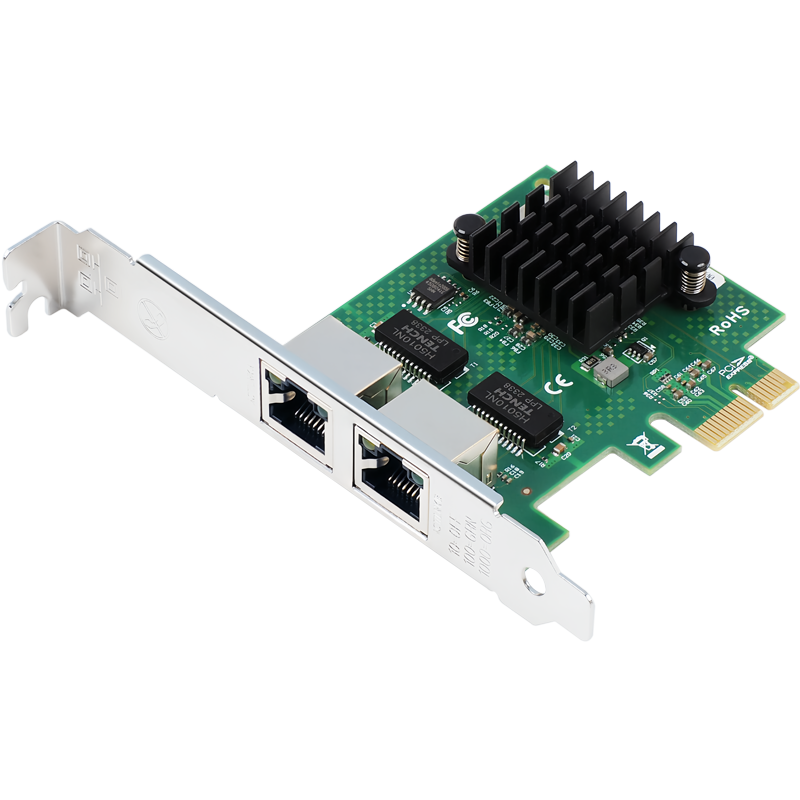 FLYBISH NA5720-T2 Gigabit Dual-Port PCI-EX1 Network Card, BCM5720 Chip, 1000M Ethernet, for Desktop Computers, Servers, Industrial Control Machines
